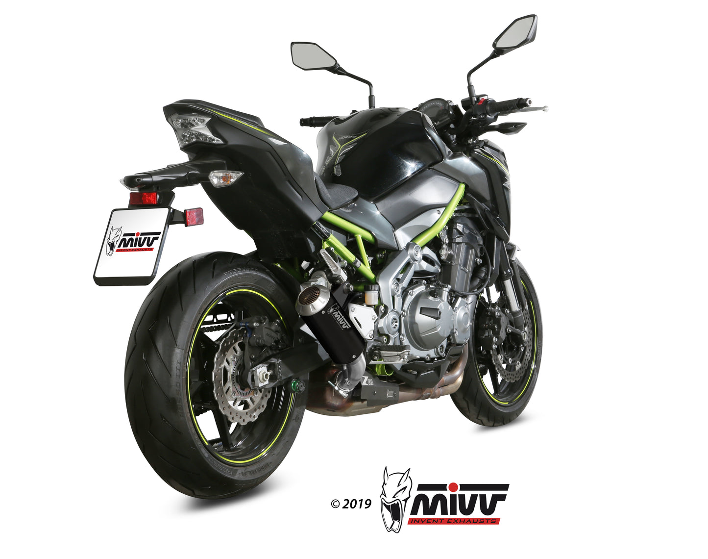 MIVV Slip-on, MK3 Black, Standard Exhaust For Kawasaki Z900 17-19, Z900 A2 (35 KW / 70 KW) 17-22