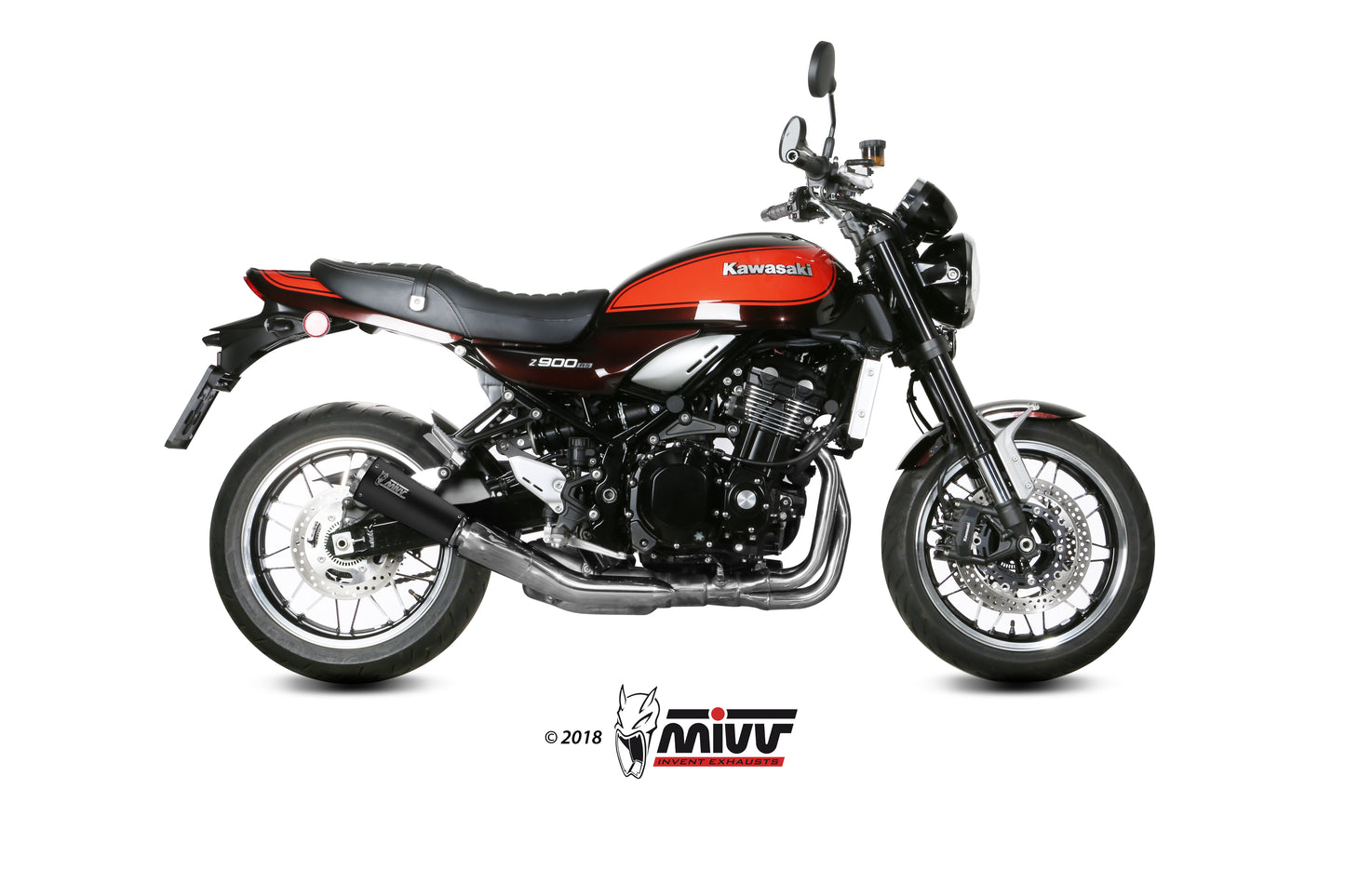 MIVV Slip-on, Ghibli Black, Standard Exhaust For Kawasaki Z900 RS 2018-2022