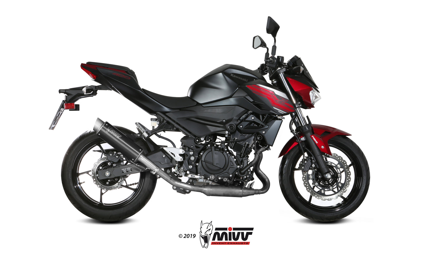 MIVV Slip-on, GPpro Black, Standard Exhaust For Kawasaki Ninja 400 18-20, Z400 19-20
