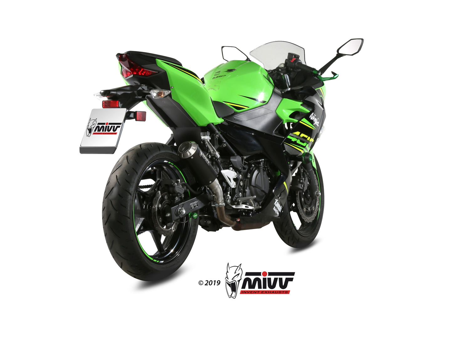 MIVV Slip-on, MK3 Black, Standard Exhaust For Kawasaki Ninja 400 18-20, Z400 19-20