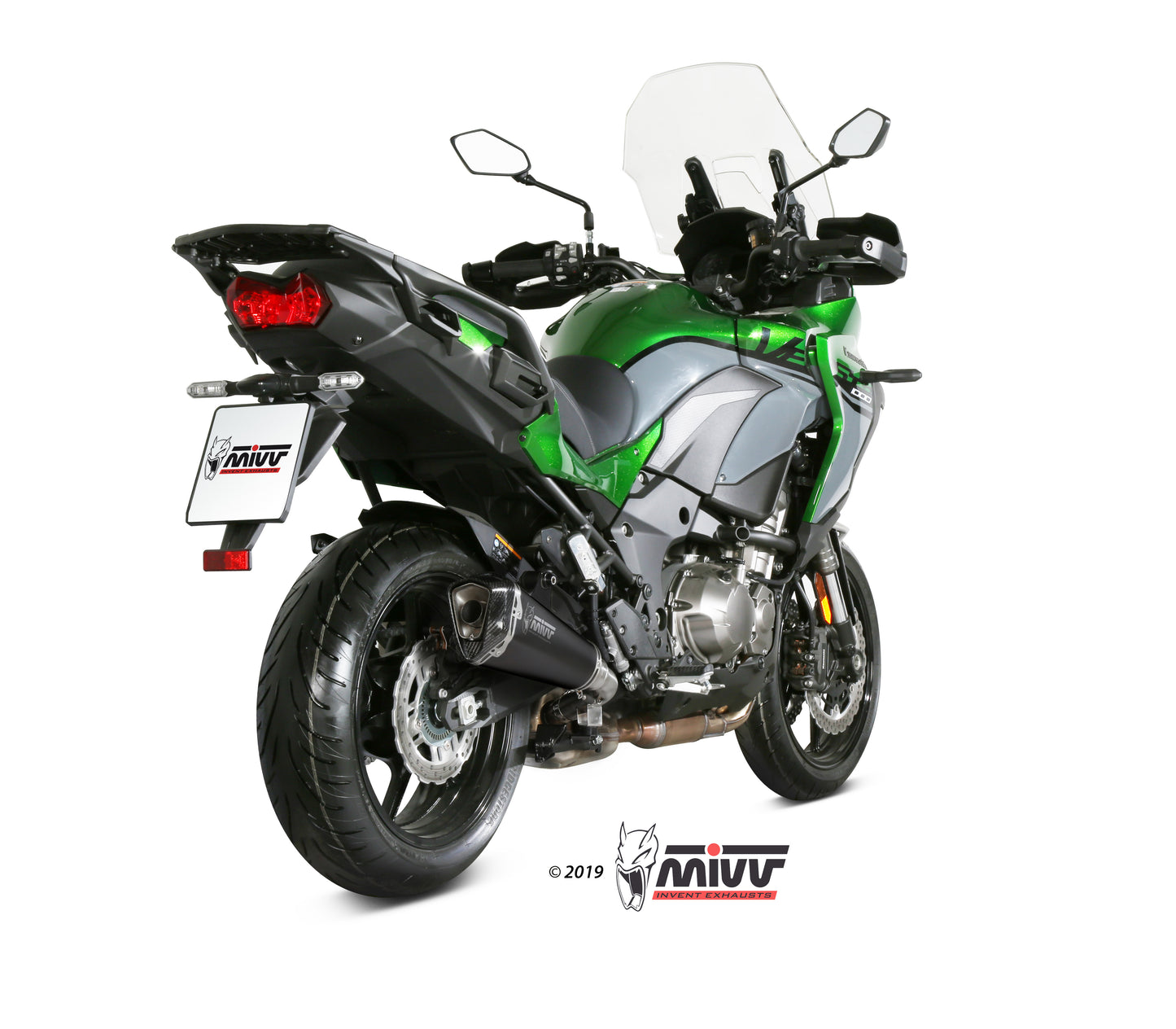 MIVV Slip-on, Delta Race Black, Standard Exhaust For Kawasaki Versys 1000 2019-2022