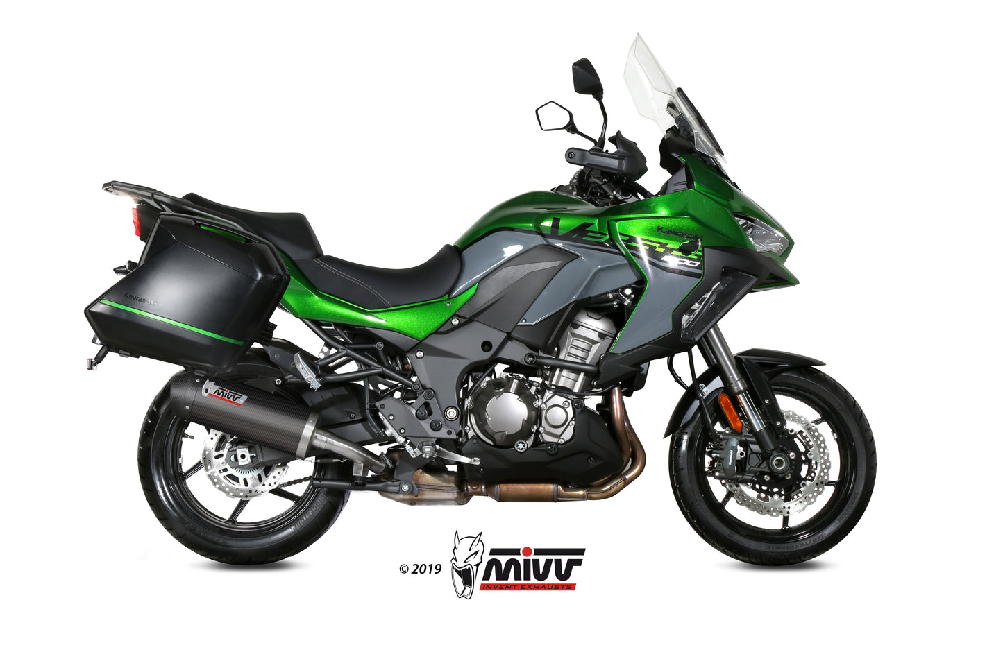 MIVV Slip-on, Oval Carbon, Standard Exhaust For Kawasaki Versys 1000 2019-2022