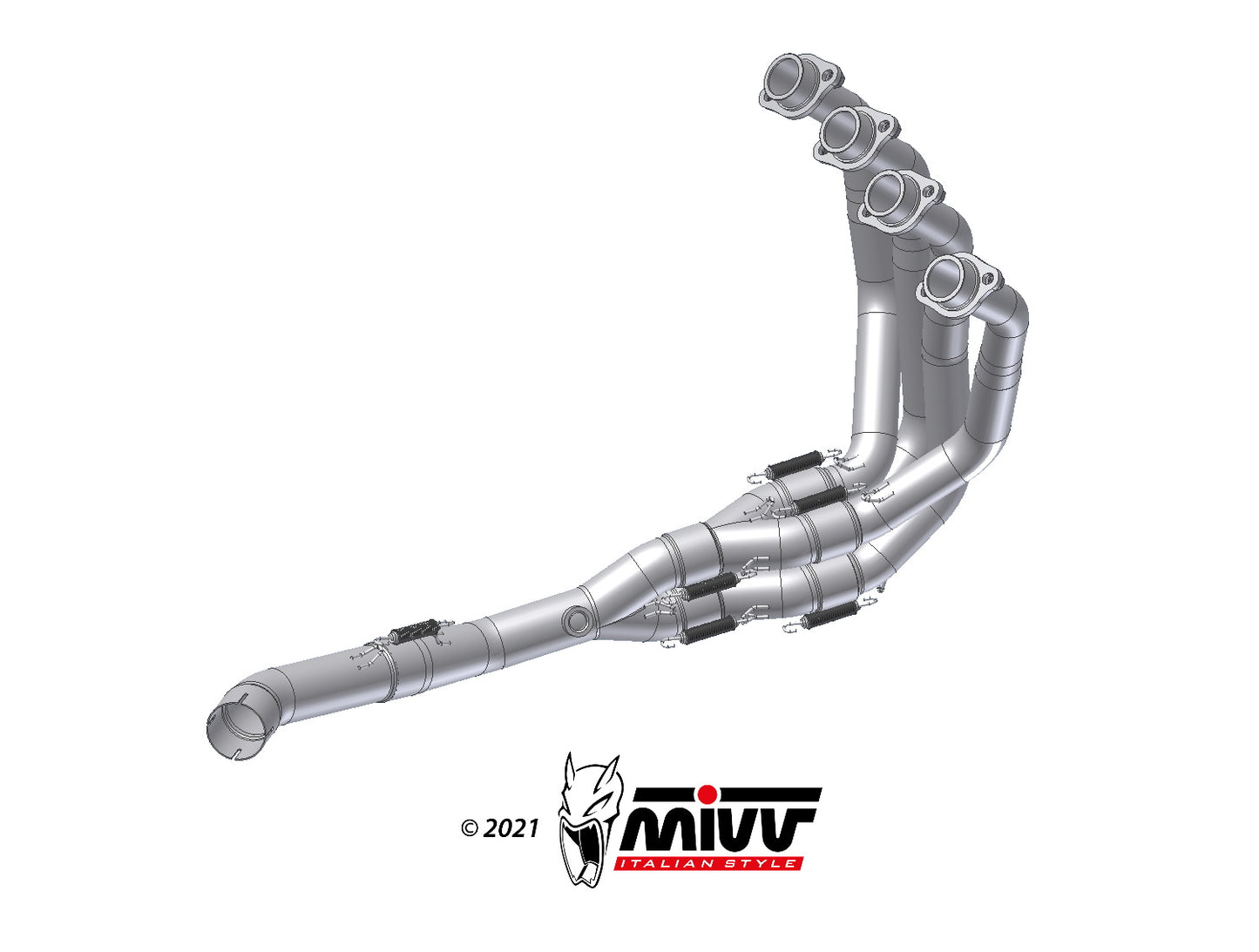 MIVV No-kat full collectors (fits on both MIVV and original silencers) Exhaust For Kawasaki Z900 2020-2022