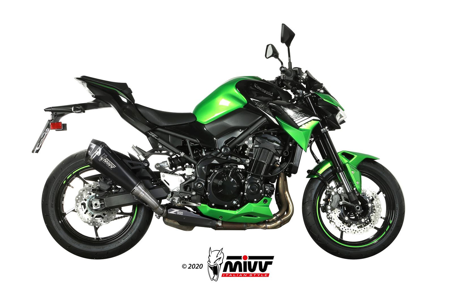 MIVV Slip-on, Delta Race Black, Standard Exhaust For Kawasaki Z900 2020-2022