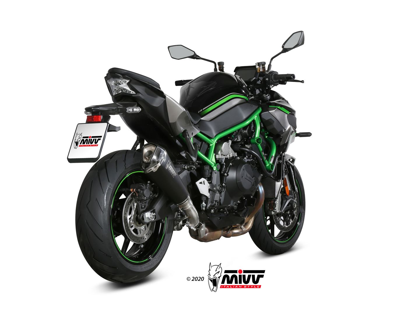 MIVV Slip-on, Delta Race Black, Standard Exhaust For Kawasaki Z H2 2020-2021