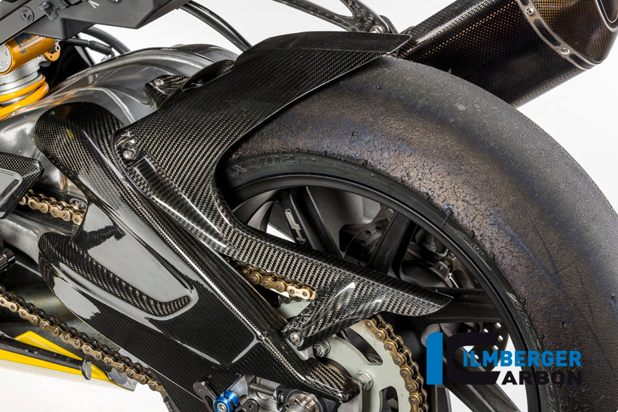 Ilmberger Carbon Rear Hugger Incl. Upper Chainguard with ABS Carbon for the BMW S 1000 RR Stocksport / Racing 2009-2025