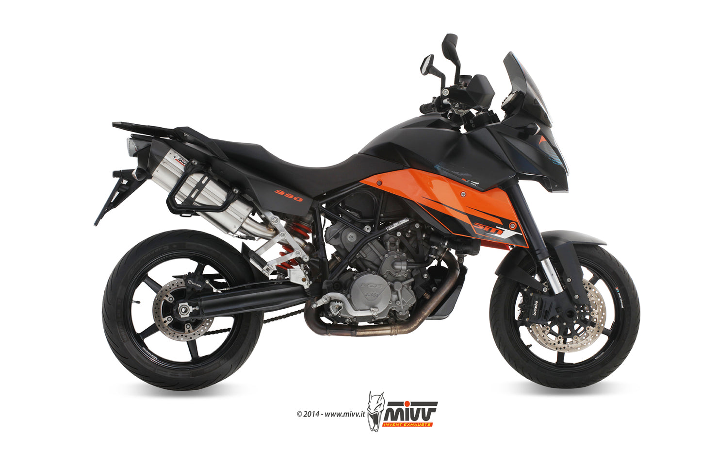 MIVV 2 Slip-on, Suono Stainless Steel, Standard Exhaust For KTM 990 Supermoto 2009-2013
