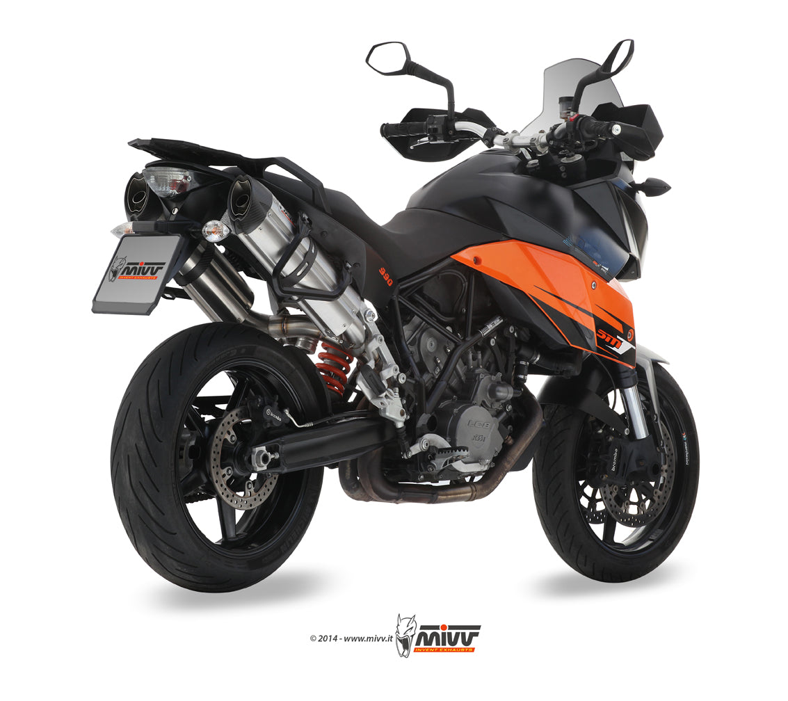 MIVV 2 Slip-on, Suono Stainless Steel, Standard Exhaust For KTM 990 Supermoto 2009-2013