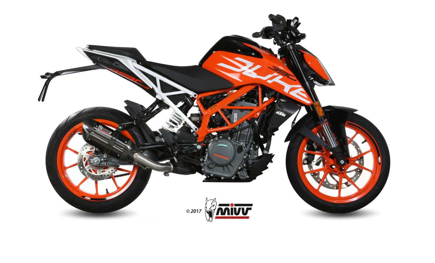 MIVV Slip-on, Suono Black, Standard Exhaust For KTM 125 Duke/390 Duke/RC 125/RC 390 2017-2020