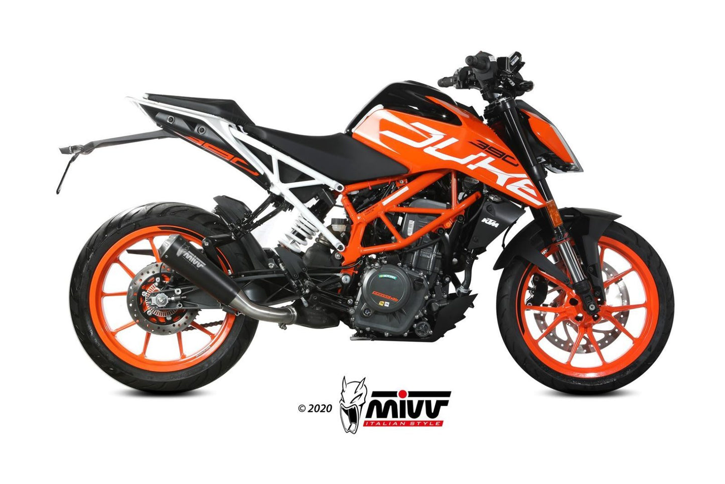 MIVV Slip-on, X-M1 Black, Standard Exhaust For KTM 125 Duke/390 Duke/RC 125/RC 390 2017-2020