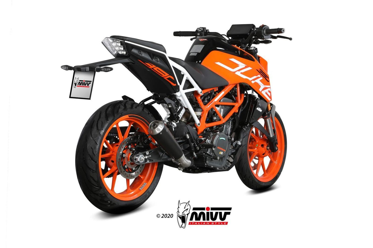 MIVV Slip-on, X-M1 Black, Standard Exhaust For KTM 125 Duke/390 Duke/RC 125/RC 390 2017-2020