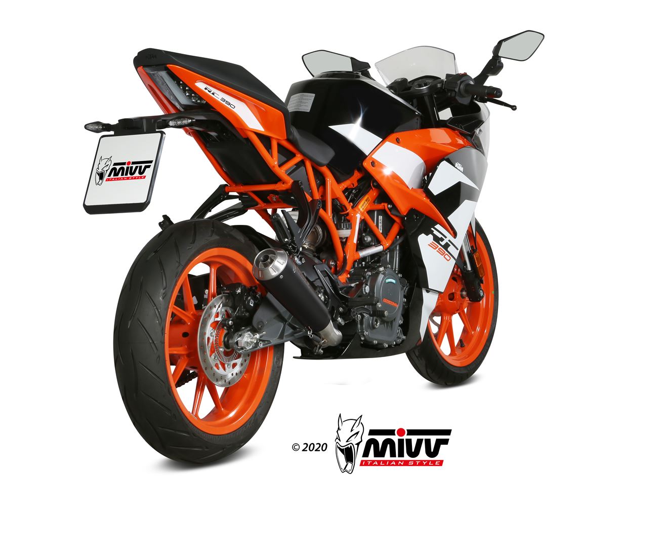 MIVV Slip-on, X-M1 Black, Standard Exhaust For KTM 125 Duke/390 Duke/RC 125/RC 390 2017-2020