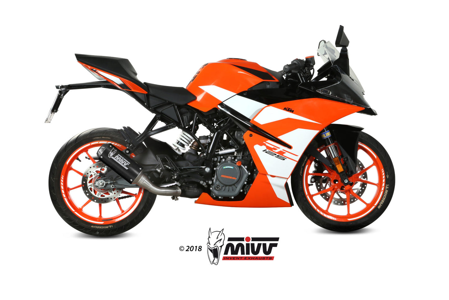 MIVV Slip-on, MK3 Carbon, Standard Exhaust For KTM 125 Duke/390 Duke/RC 125/RC 390 2017-2020