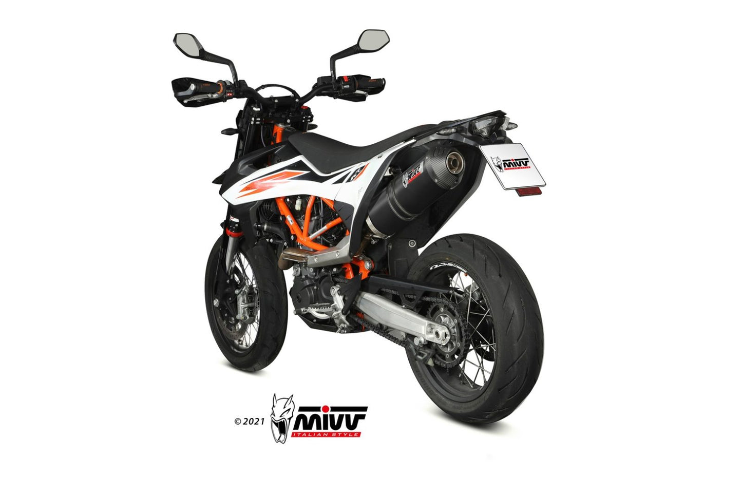 MIVV Slip-on, Oval Black, Standard Exhaust For KTM 690 SMC R 2020-2022