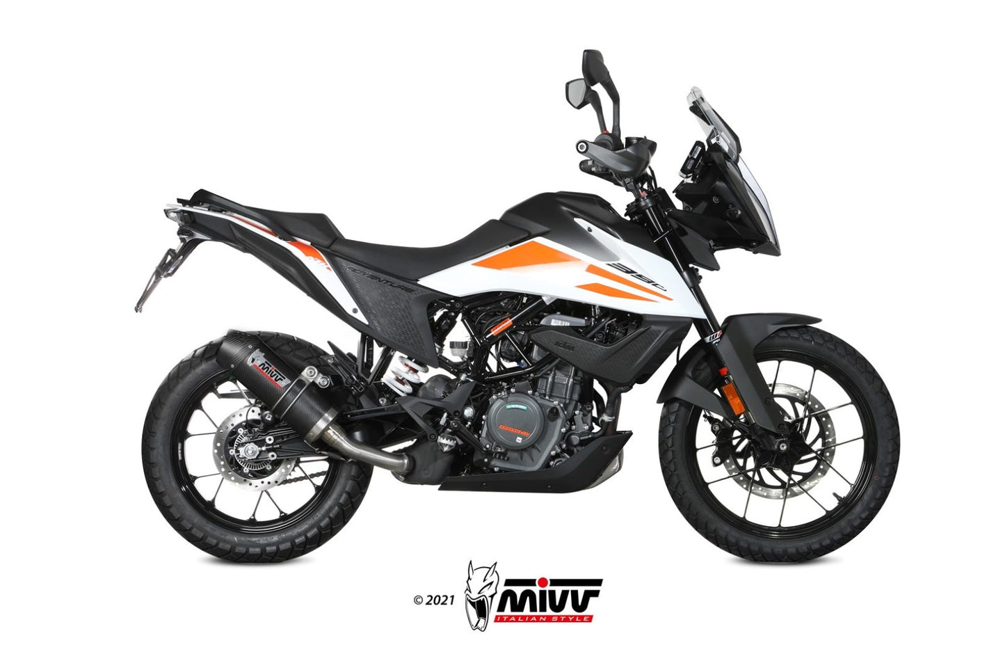 MIVV Slip-on, Oval Carbon, Standard Exhaust For KTM 390 Adventure 2020-2022