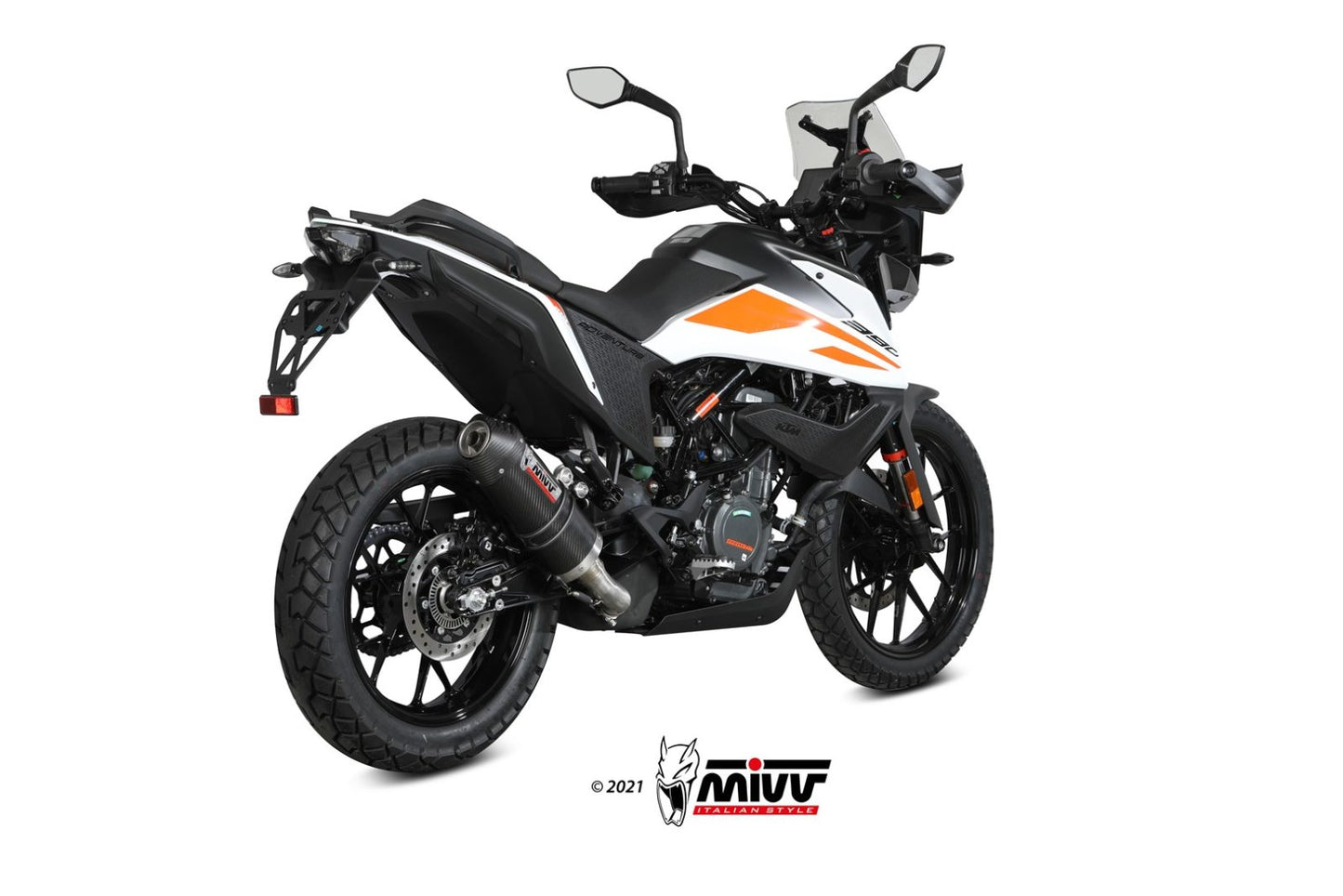 MIVV Slip-on, Oval Carbon, Standard Exhaust For KTM 390 Adventure 2020-2022