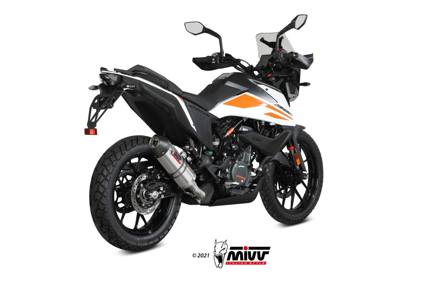 MIVV Slip-on, Oval Titan, Standard Exhaust For KTM 390 Adventure 2020-2022