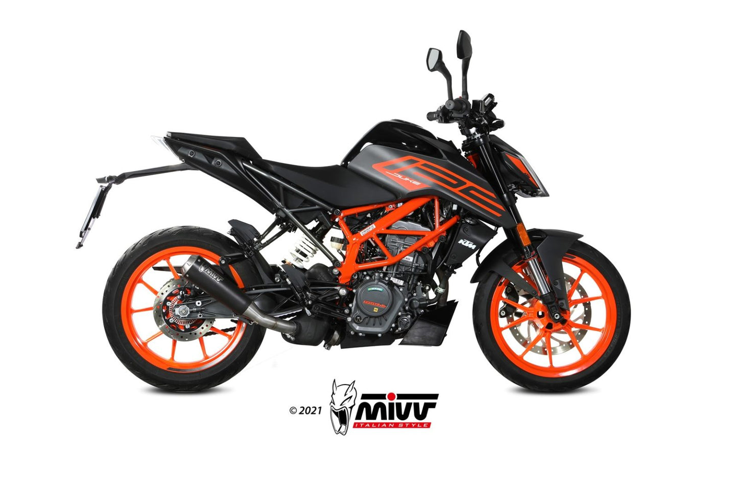 MIVV Slip-on, X-M1 Black, Standard Exhaust For KTM KTM 125/390 Duke 2021-2022