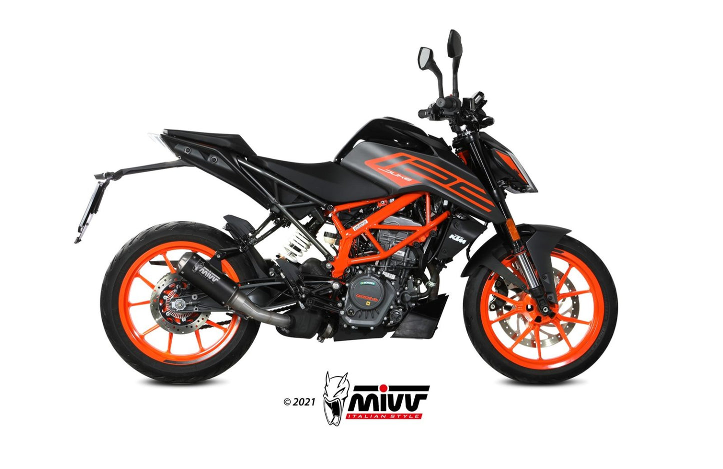 MIVV Slip-on, MK3 Black, Standard Exhaust For KTM 125/390 Duke 2021-2022