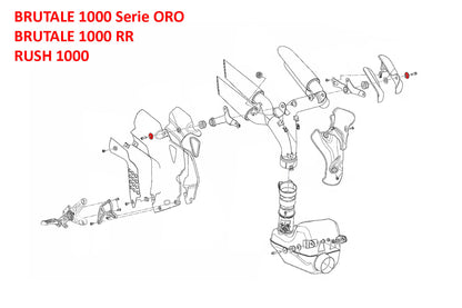 CNC Racing Machined Aluminum Collar For Exhaust Mount for MV Agusta Brutale Models (4 Cylinder / B4)
