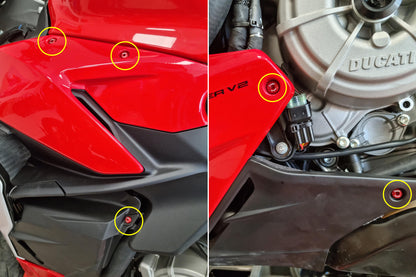 CNC Racing Side Fairing Bolt Kit for the Ducati Streetfighter V2