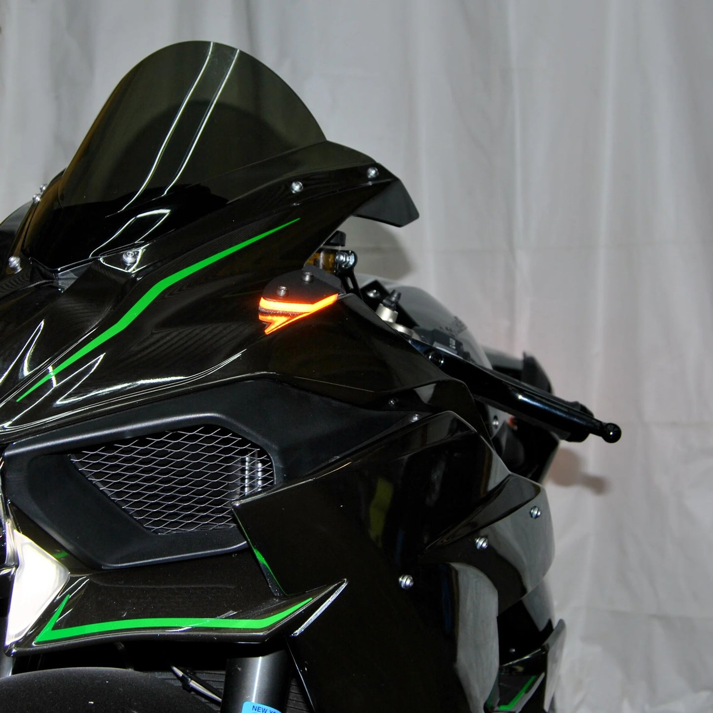 New Rage Cycles (NRC) Mirror Block off Front Turn signals for the Kawasaki H2 / H2 SX (2015+)