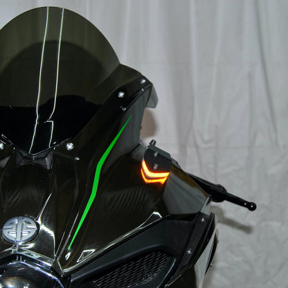 New Rage Cycles (NRC) Mirror Block off Front Turn signals for the Kawasaki H2 / H2 SX (2015+)