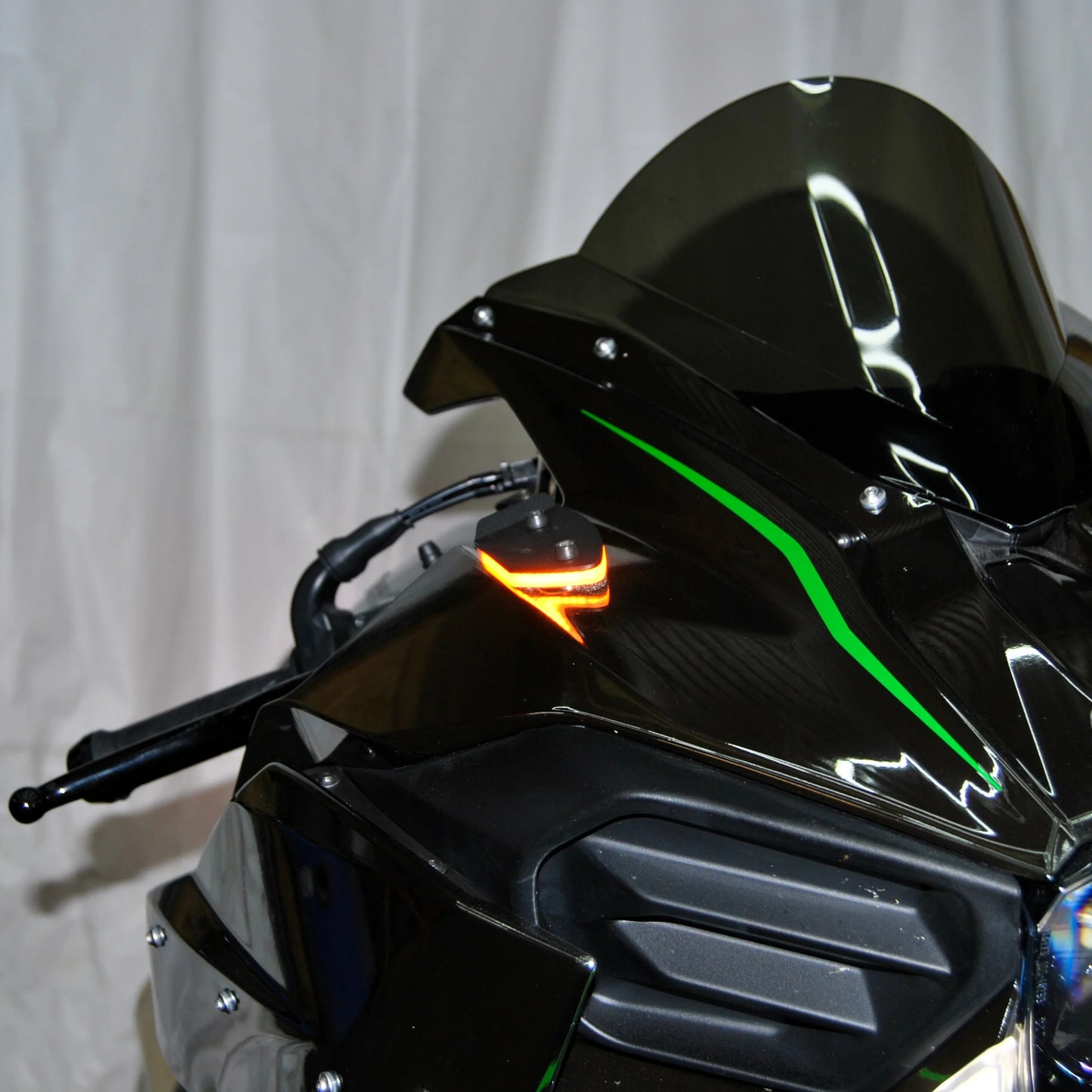 New Rage Cycles (NRC) Mirror Block off Front Turn signals for the Kawasaki H2 / H2 SX (2015+)