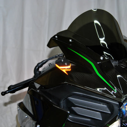 New Rage Cycles (NRC) Mirror Block off Front Turn signals for the Kawasaki H2 / H2 SX (2015+)