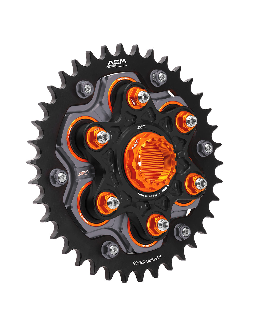 AEM FACTORY - KTM TITANIUM CUSH DRIVES WITH COLOR MATCHED ALUMINUM NUTS