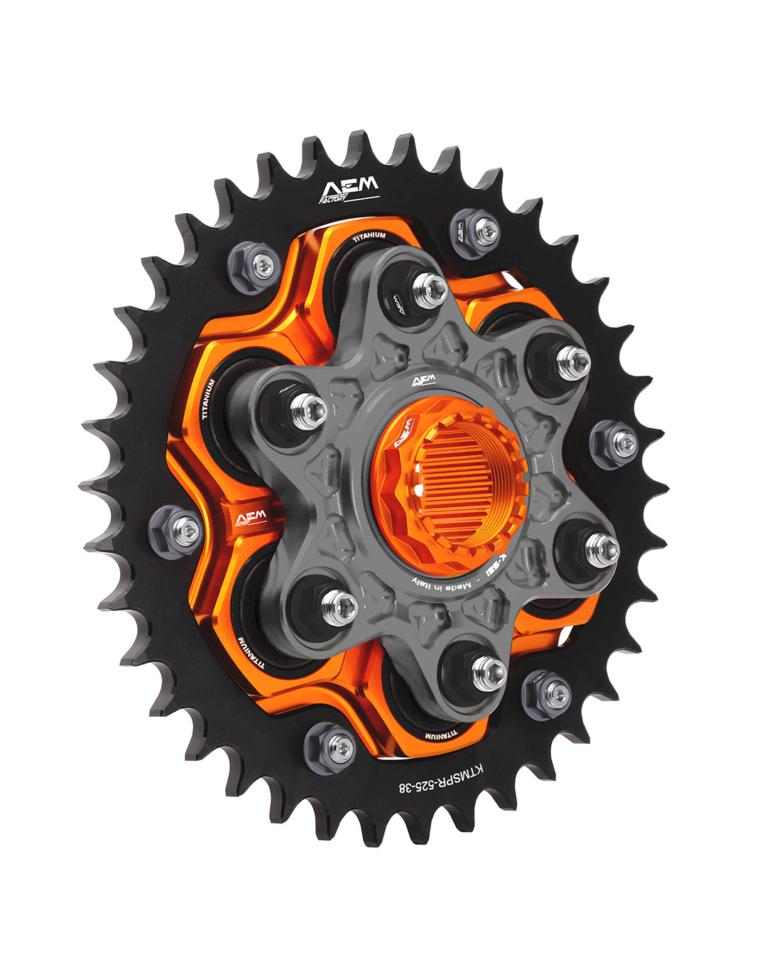 AEM FACTORY - KTM STAINLESS CUSH DRIVES WITH COLOR MATCHED ALUMINUM NUTS