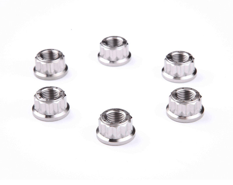 Motocorse set of 6 Titanium Rear Hub Flange (Sprocket Carrier) nuts for Ducati