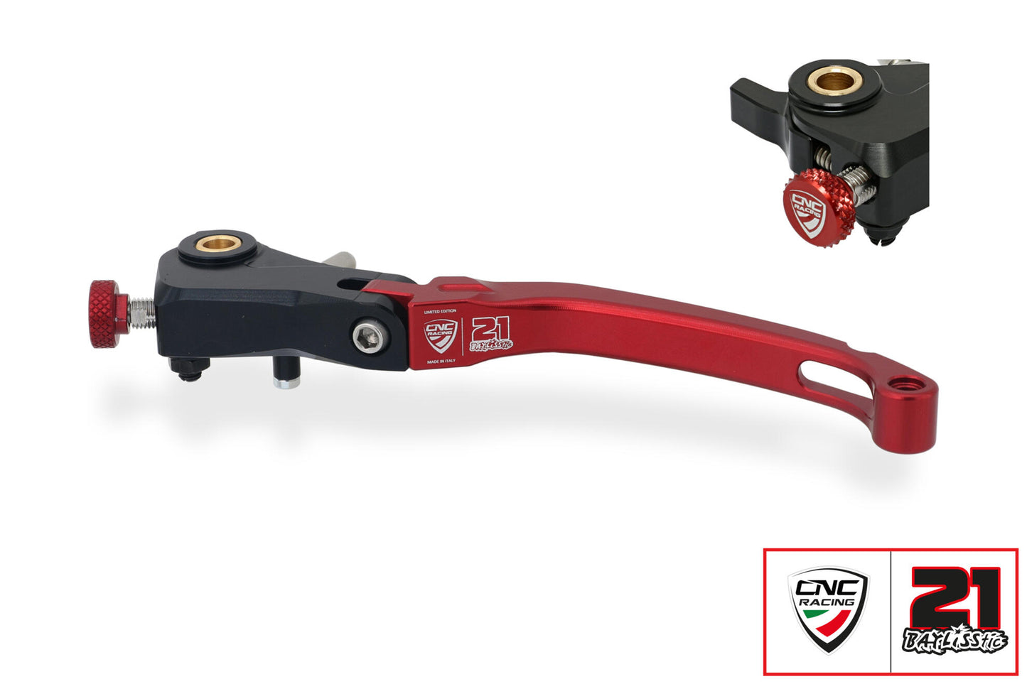 CNC Racing TROY BAYLISS LIMITED EDITION Billet RACE Folding Adjustable Clutch Lever for Aprilia, Ducati, and MV Agusta F4 RR/RC - 190mm