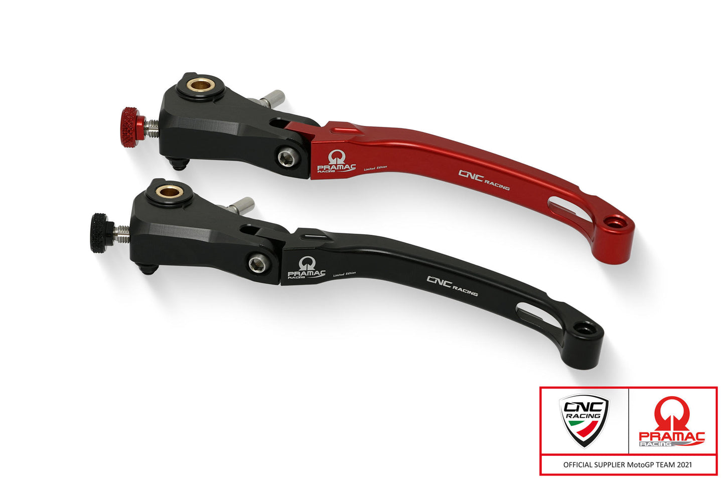 CNC Racing PRAMAC RACING Limited Edition Billet RACE Folding Adjustable Clutch Lever for the Ducati Multistrada V4 / S / Pikes Peak