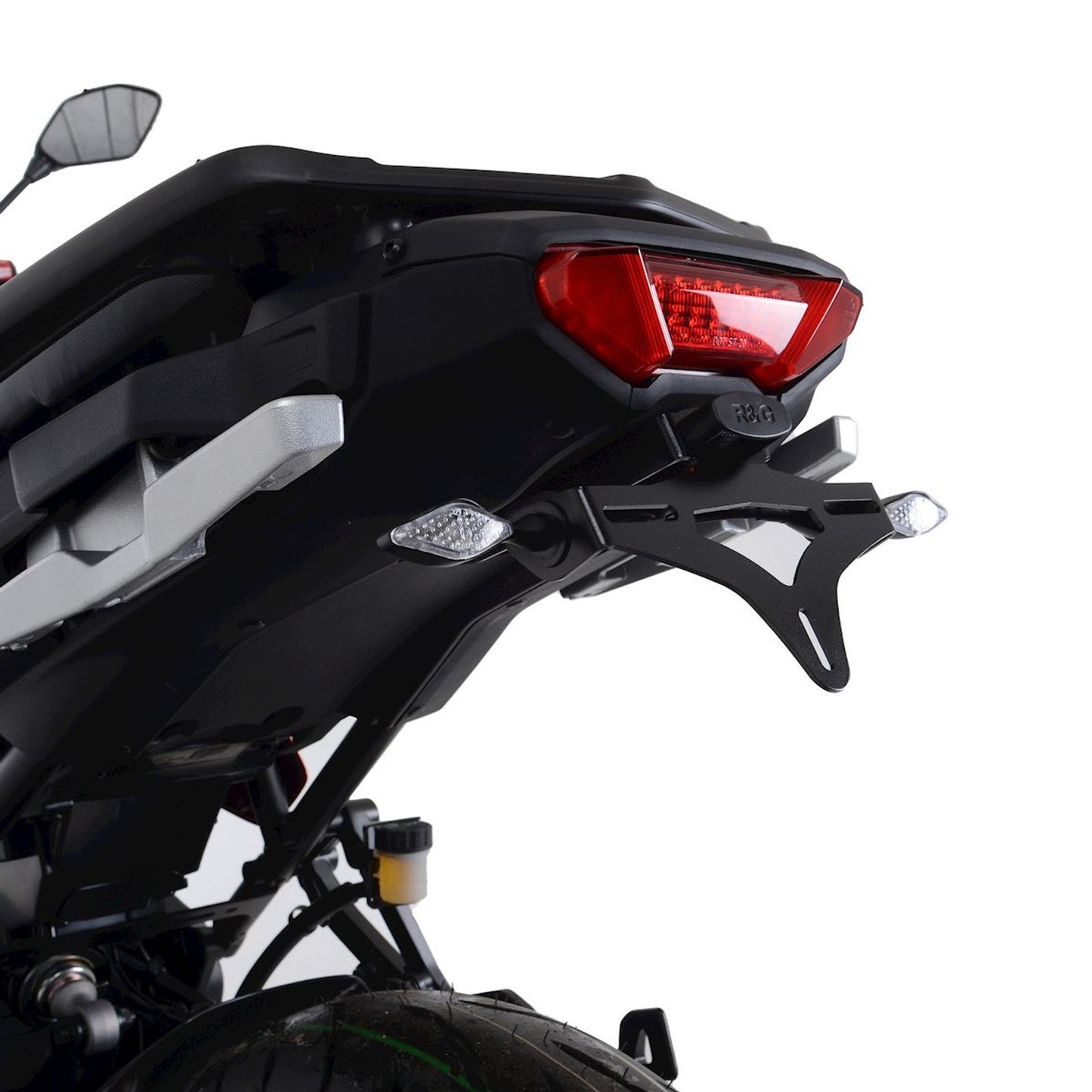 R&G Racing Licence Plate Holder (standard model with panniers added) for Yamaha Tracer 9 GT '13-'22
