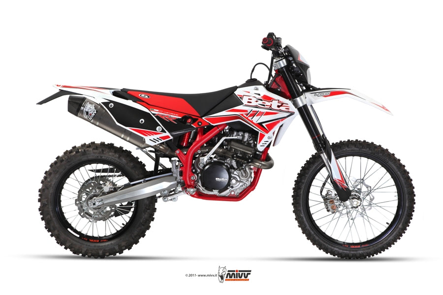 MIVV Full System 1X1, Oval Stainless Steel, Standard Exhaust For Beta 350 RR/400 RR/450 RR 2011-2012