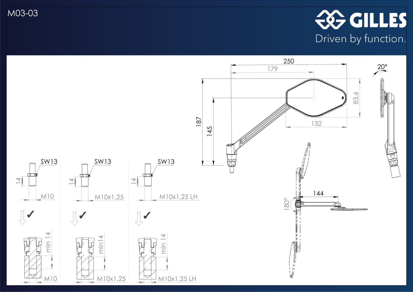 Gilles Stratos Universal Stem Mirror