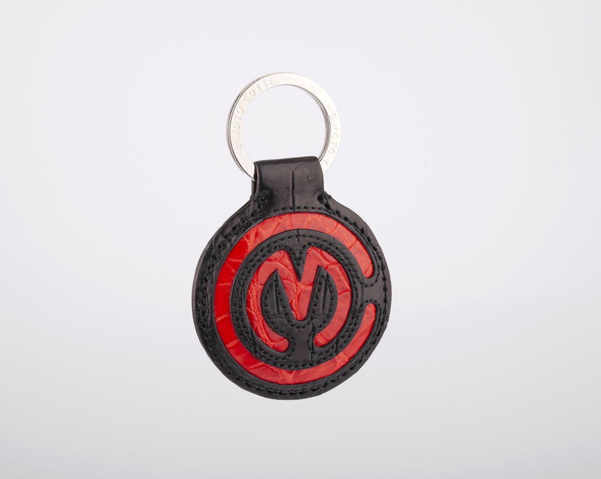 MOTOCORSE Official CROCODILE Leather Key Chain (Fob/Ring)
