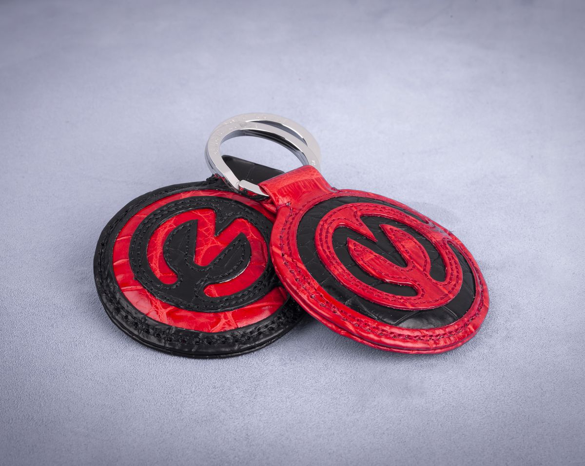 MOTOCORSE Official CROCODILE Leather Key Chain (Fob/Ring)