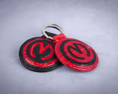 MOTOCORSE Official CROCODILE Leather Key Chain (Fob/Ring)
