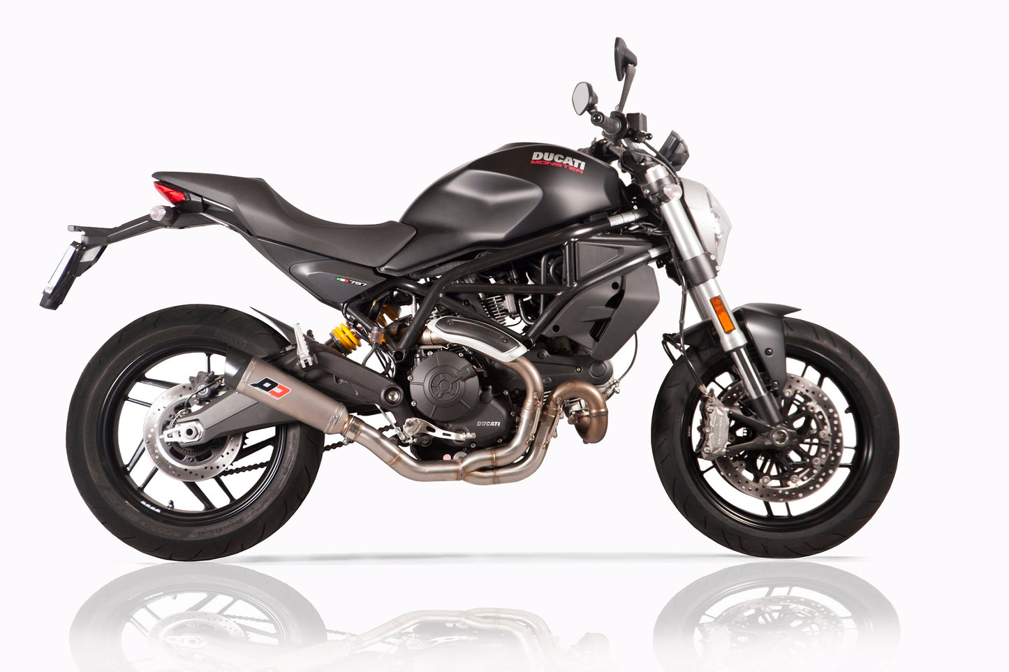 QD Exhaust Half System with Tri-Cone or Max-Cone Muffler for Monster 797