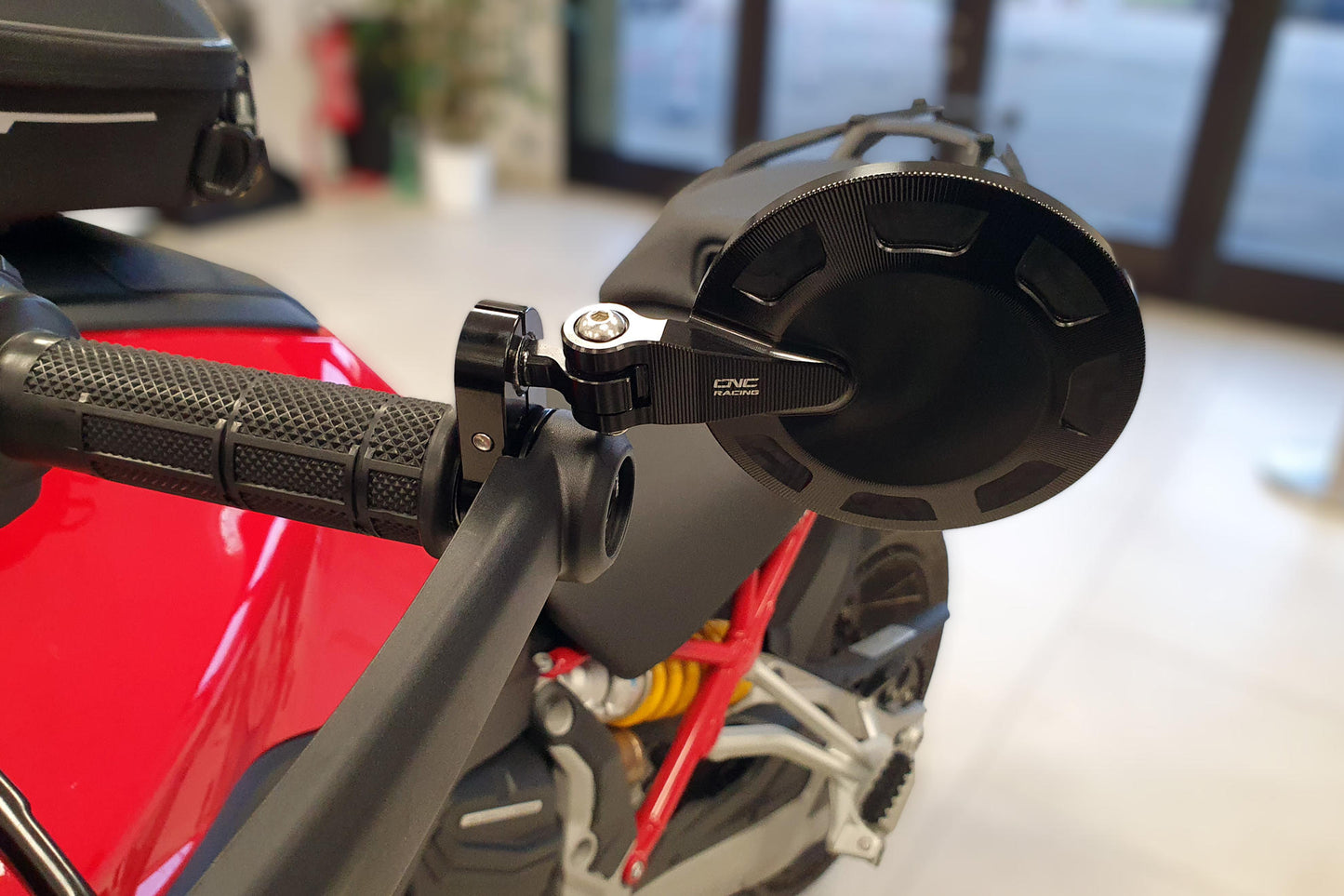 CNC Racing adapter for ROCKET and EVO Mirrors for Multistrada V4, DesertX, Hypermotard 698 Mono