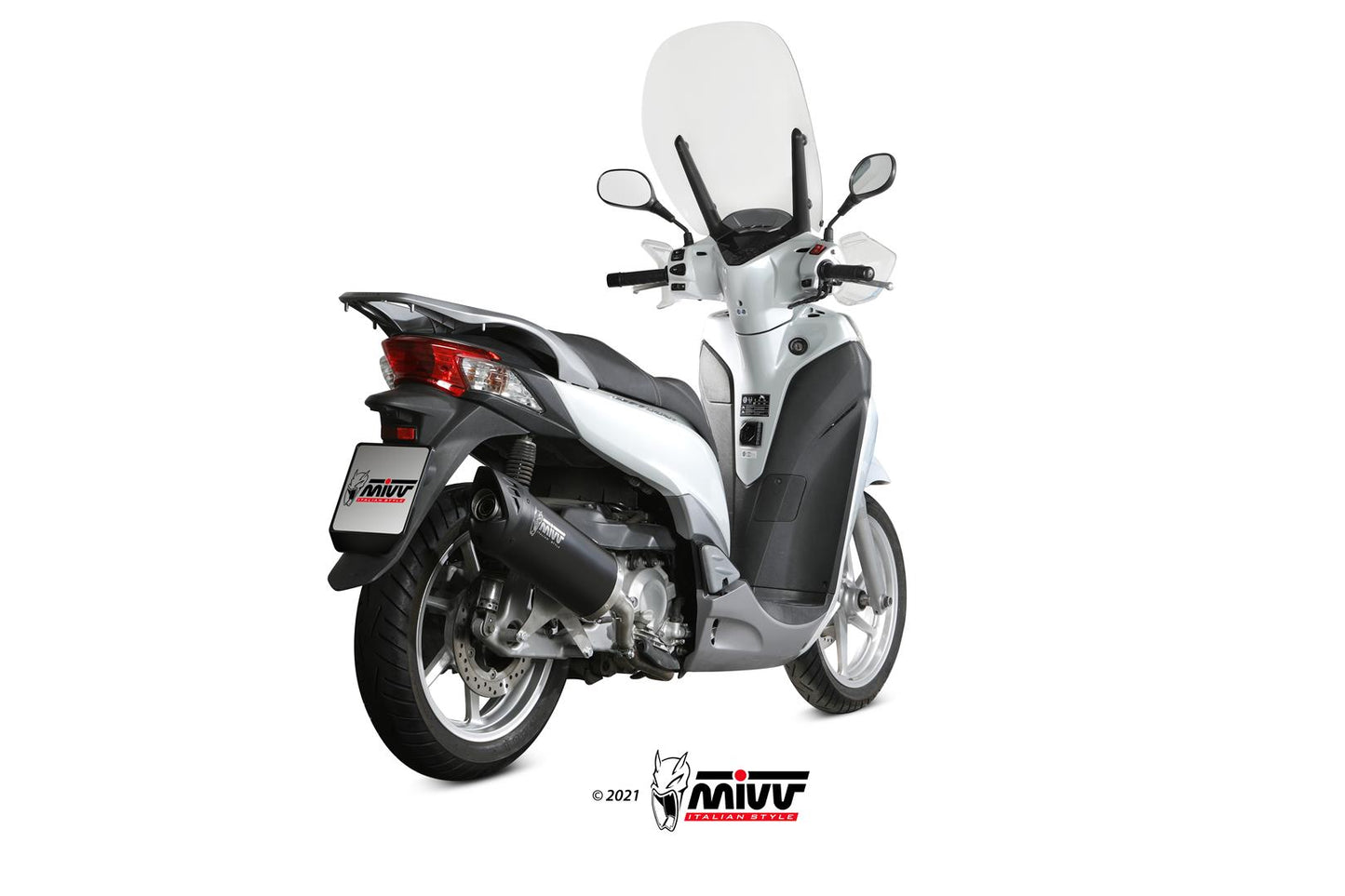 MIVV Slip-on, Mover Black, Standard Exhaust For Honda SH300 2007-2021