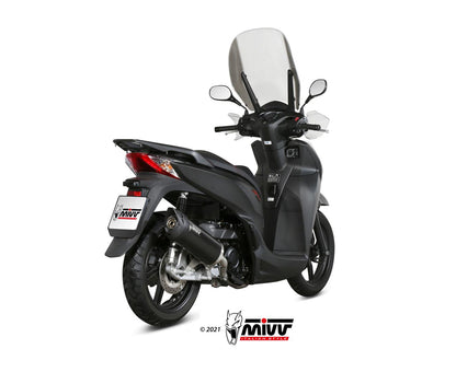 MIVV Slip-on, Mover Black, Standard Exhaust For Honda SH300 2007-2021