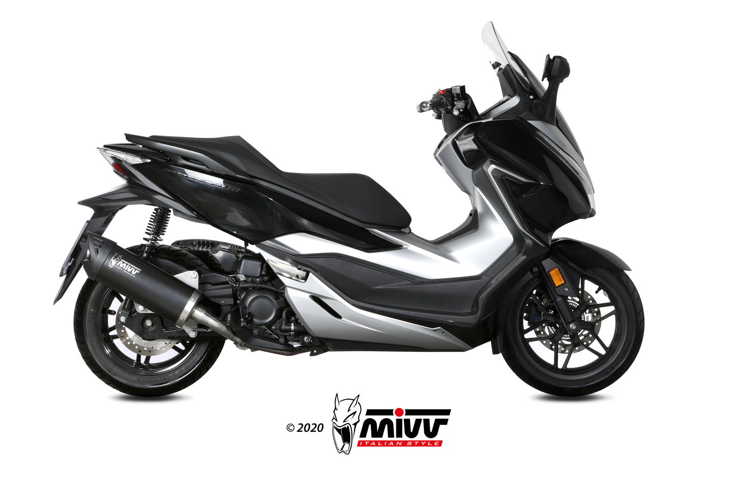 MIVV Slip-On, Mover Black, Standard Exhaust For Honda Forza 300 2018-2021