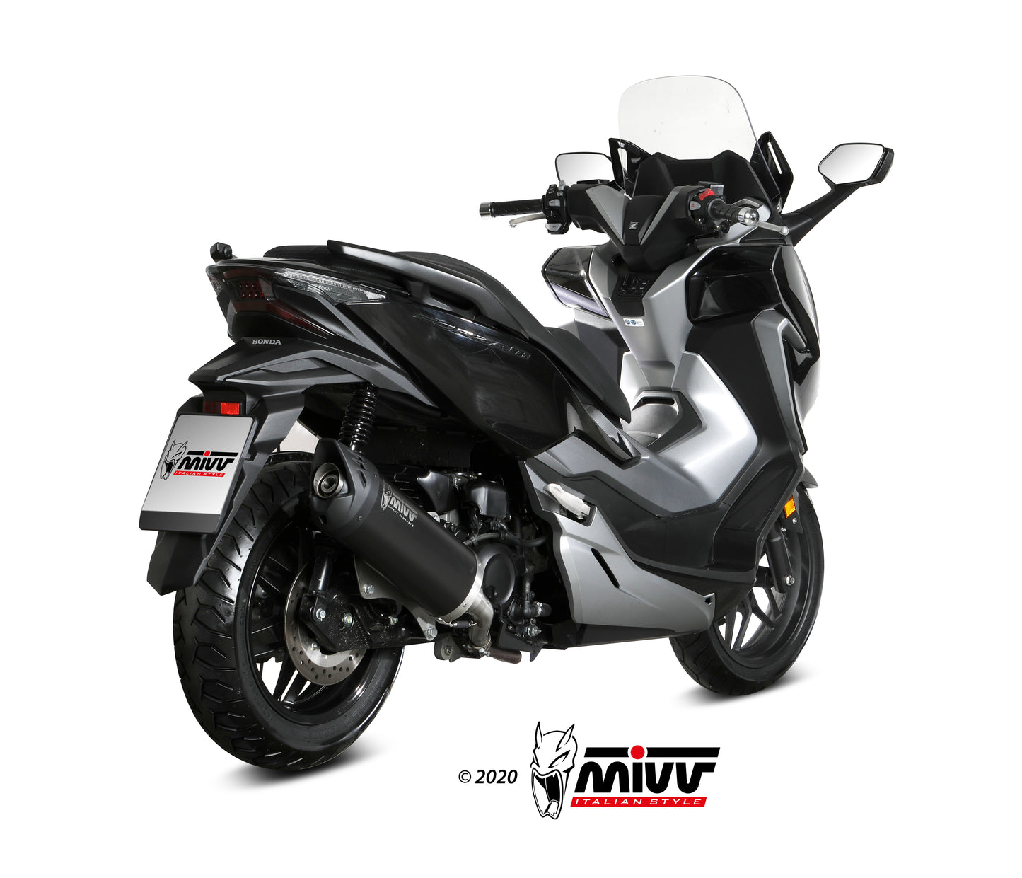MIVV Slip-On, Mover Black, Standard Exhaust For Honda Forza 300 2018-2021