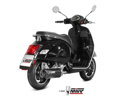 MIVV Slip-on, Mover Black, Standard Exhaust For Vespa GTS 300 2008-2020