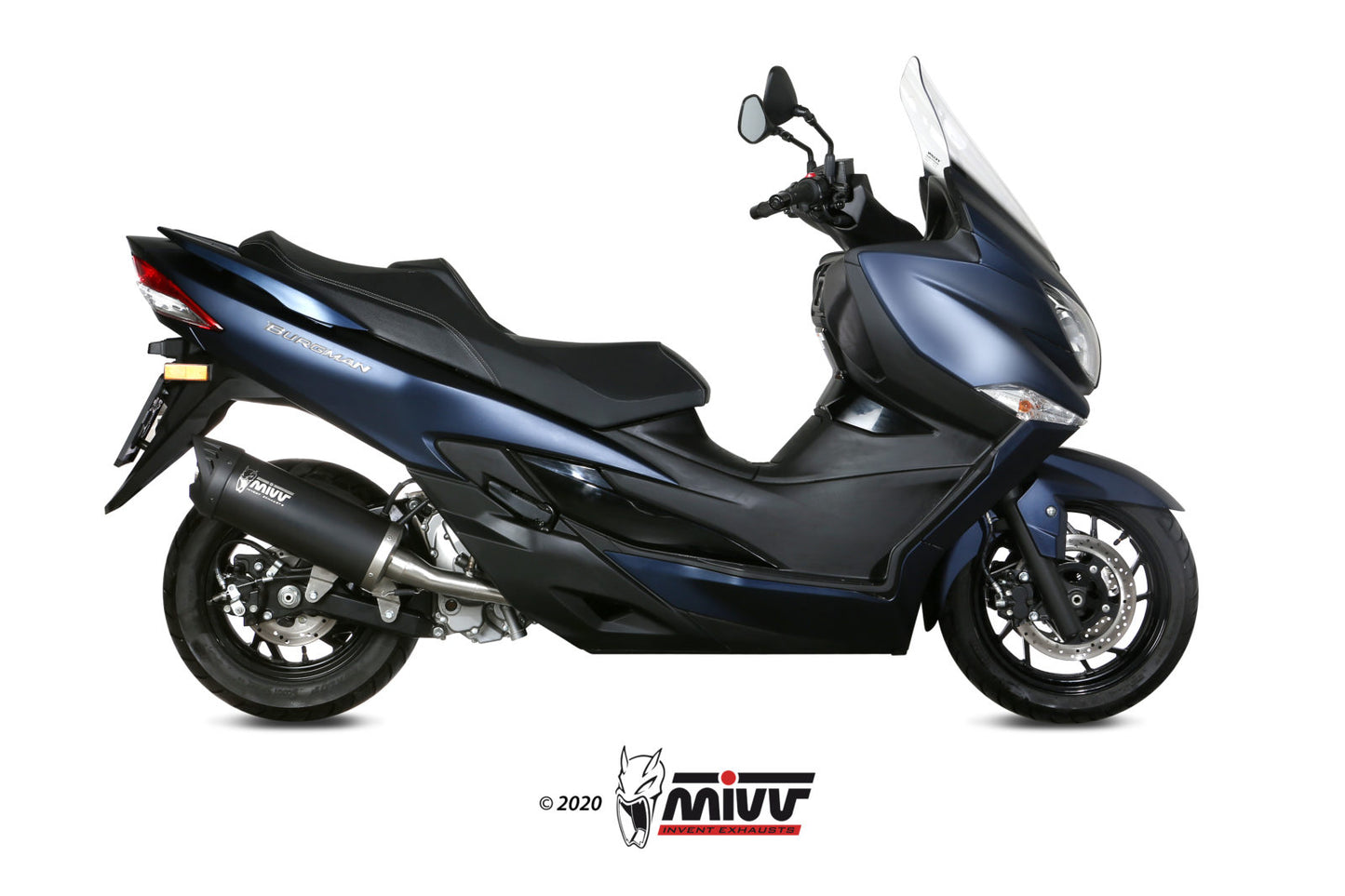 MIVV Slip-on, Mover Black, Standard Exhaust For Suzuki Burgman 400 2017-2020