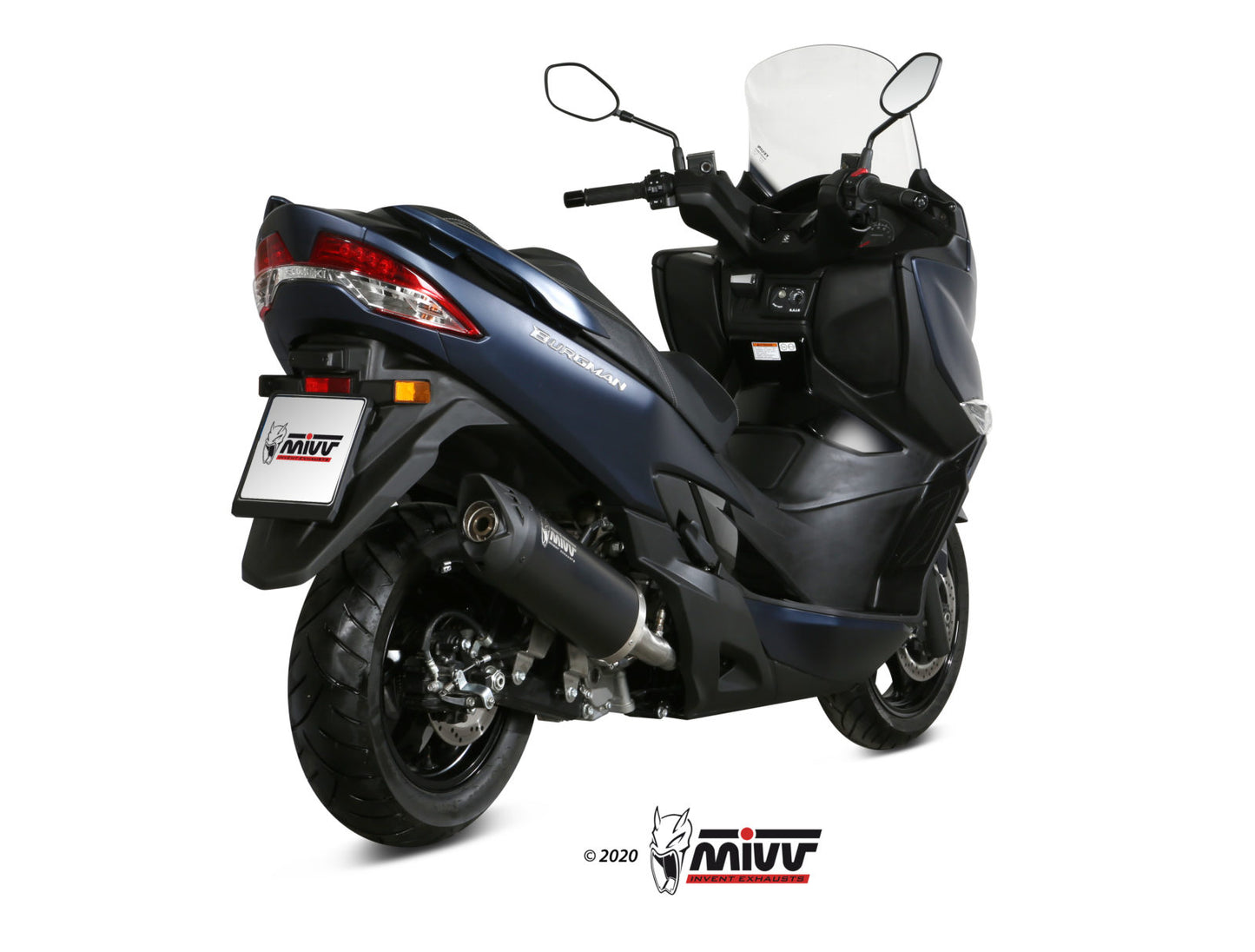 MIVV Slip-on, Mover Black, Standard Exhaust For Suzuki Burgman 400 2017-2020