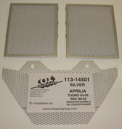 Cox Racing Radiator Guards for the Aprilia RSV Mille 1000 (99-03) and Tuono 1000 (03-05)
